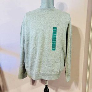 Nautica Sweater Pullover Men’s XL Gray/Grey Long Sleeve Crew Neck 100% Cotton